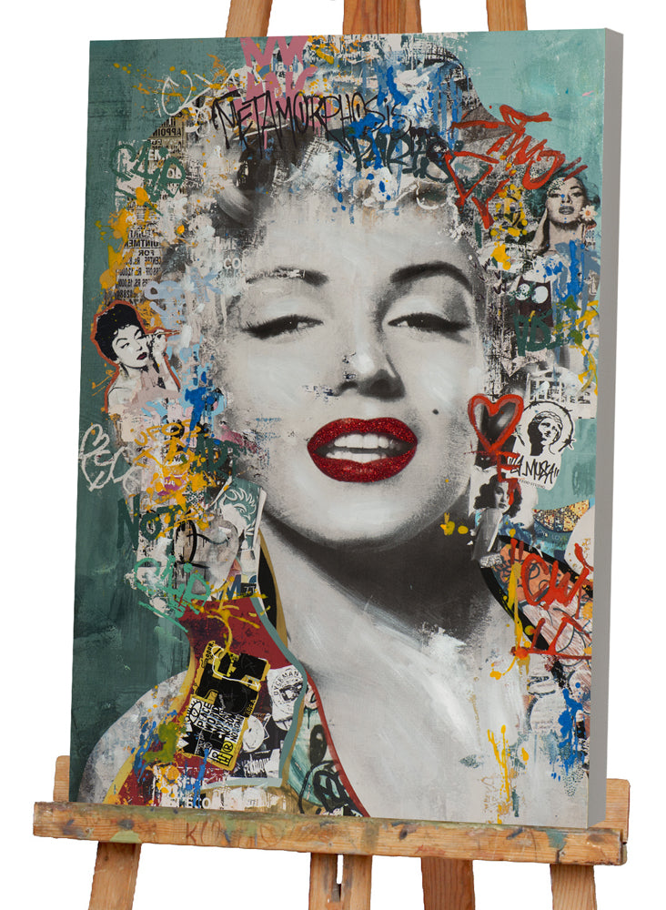 Peinture représentant une star de cinéma des années 1950