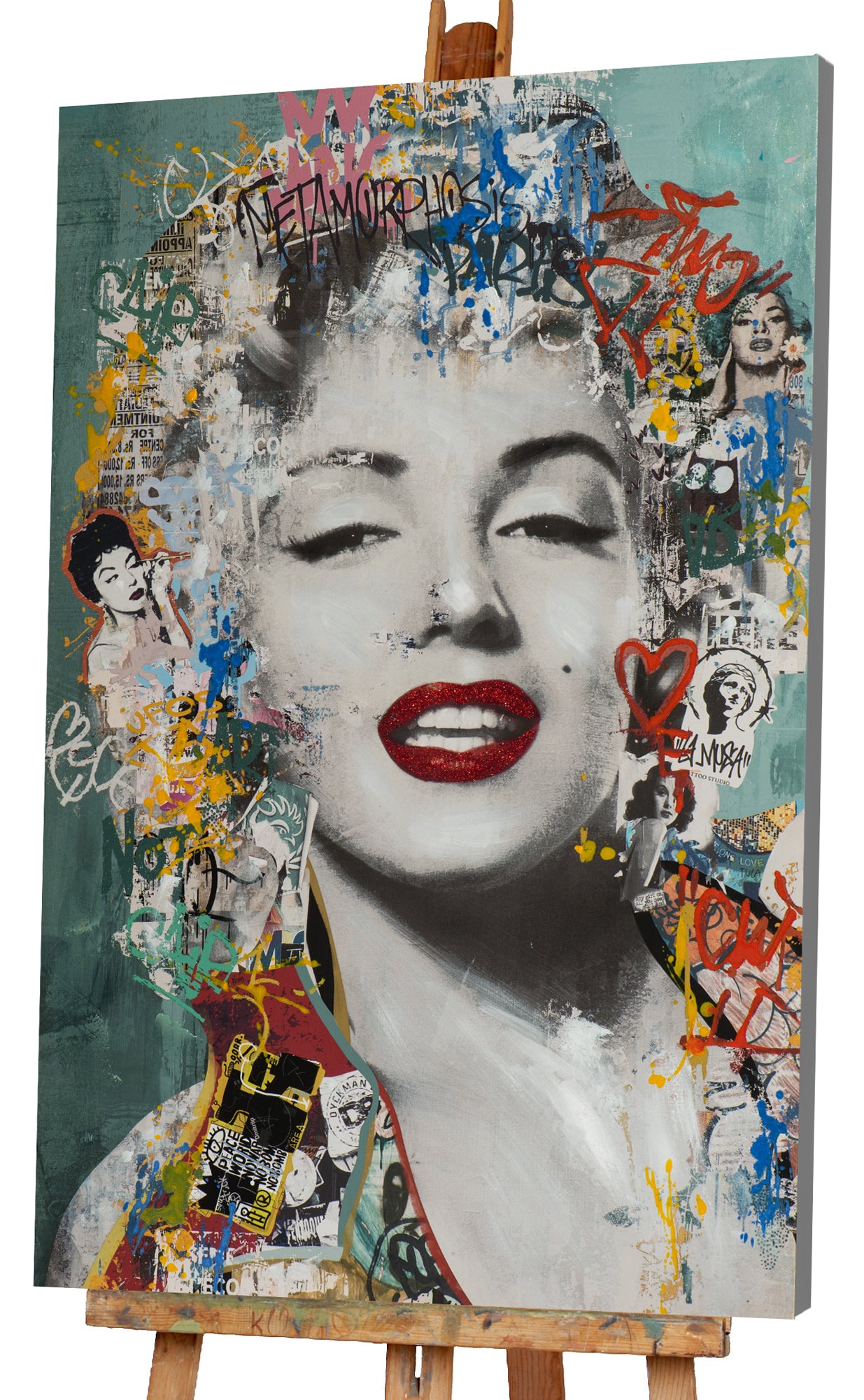 Peinture représentant une star de cinéma des années 1950