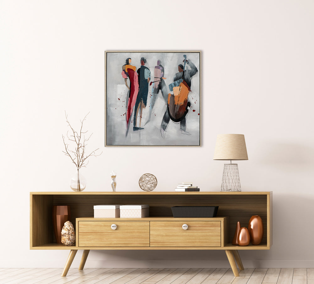 Painting Cello Player with Spectators