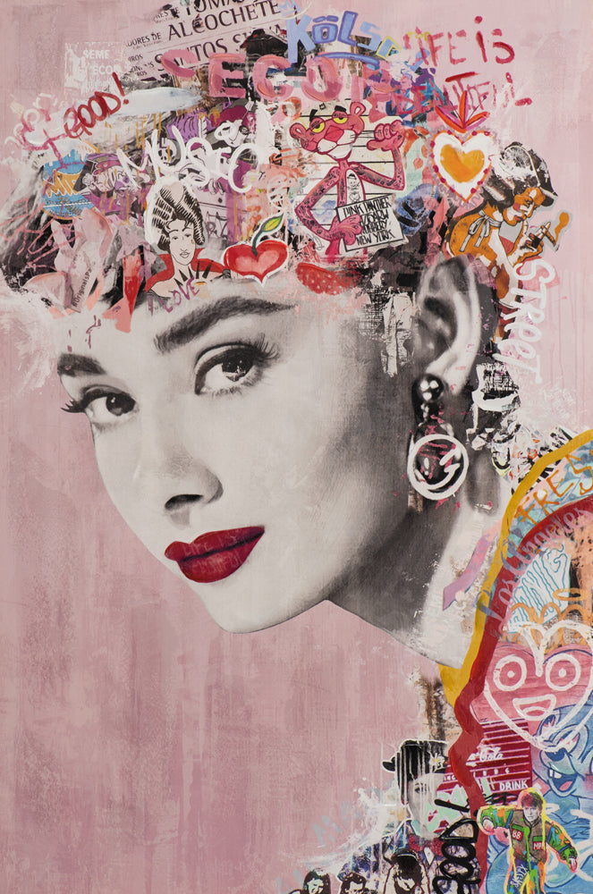 peinture Belle en rose