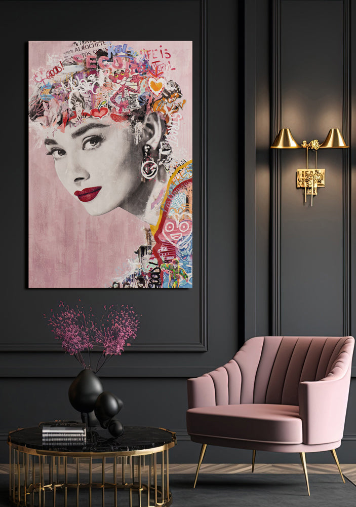 peinture Belle en rose