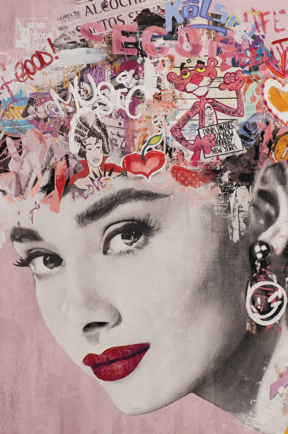 peinture Belle en rose