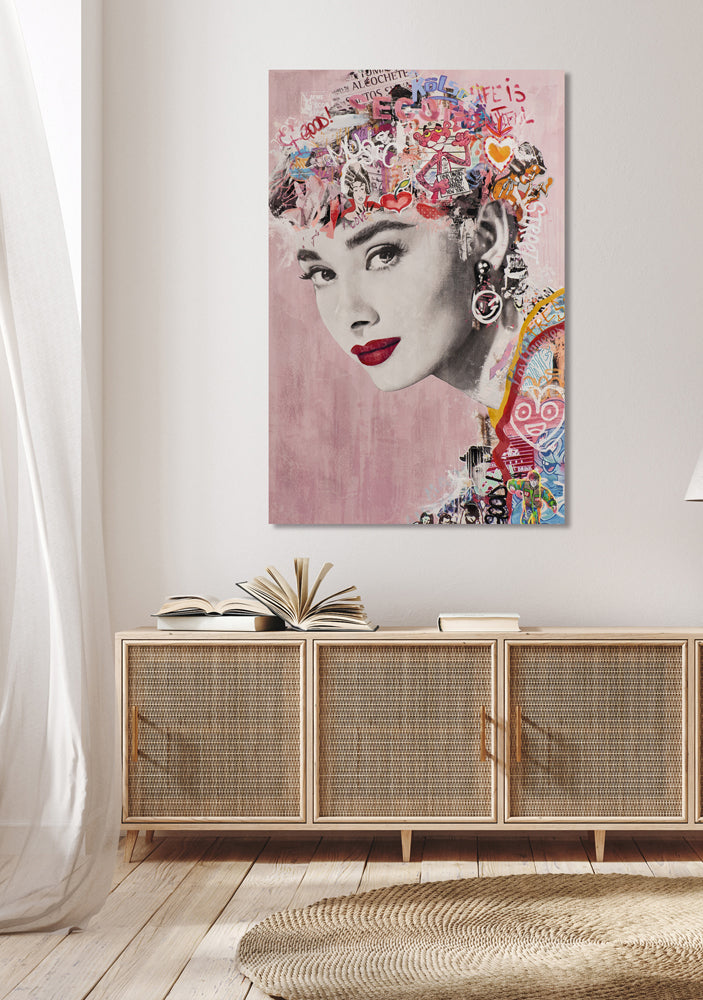 peinture Belle en rose