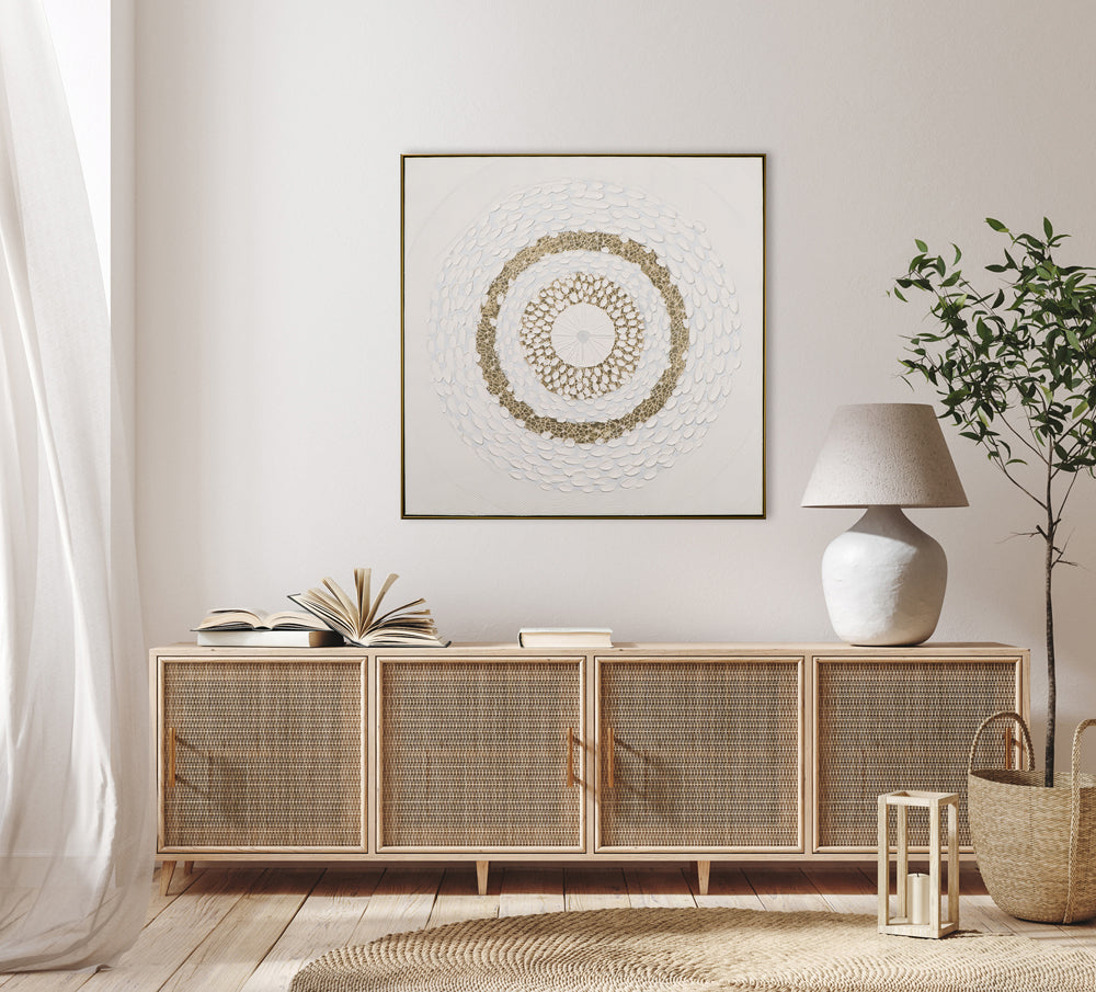 tableau Méditation en blanc