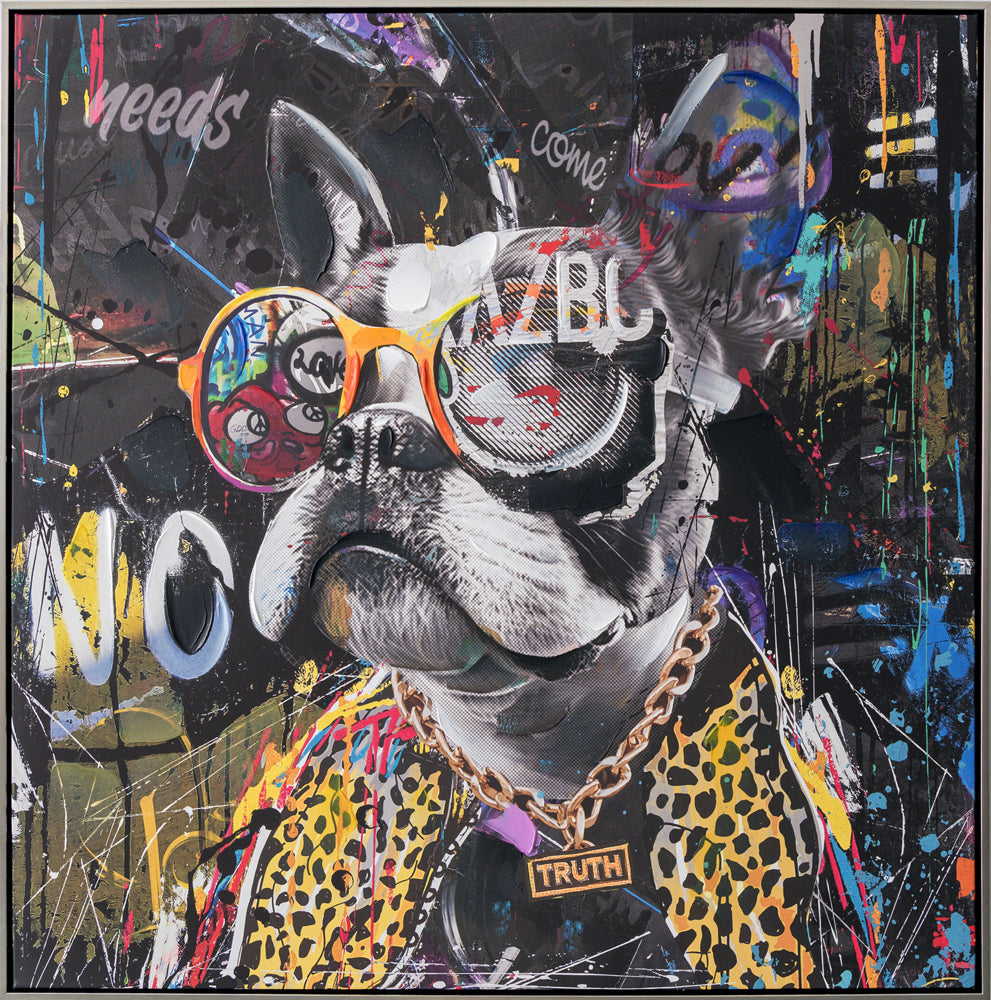 peinture de rappeur chien