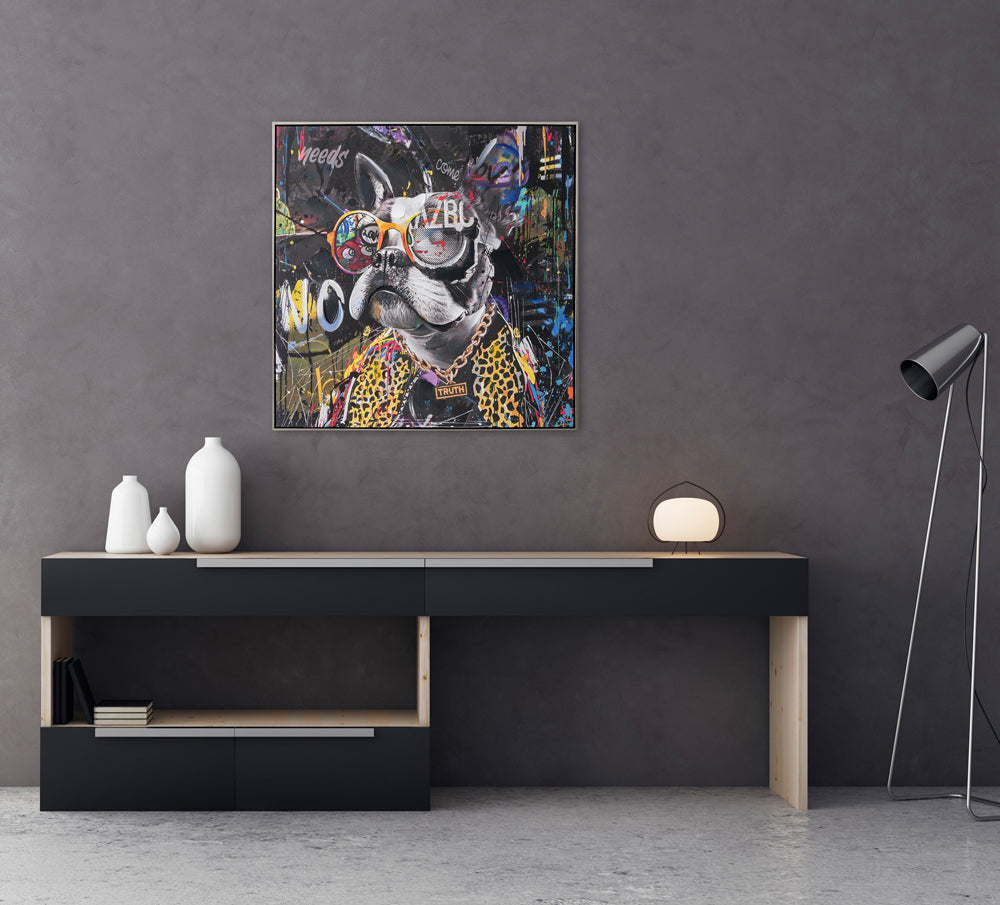 peinture de rappeur chien