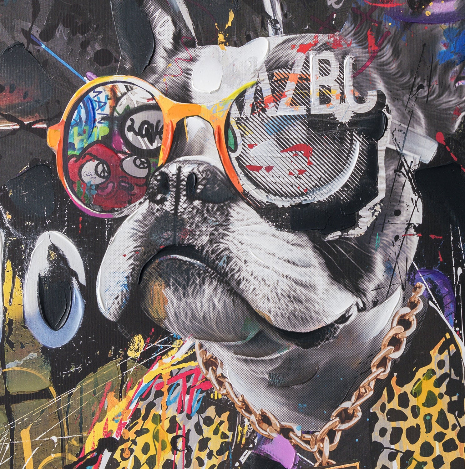 peinture de rappeur chien