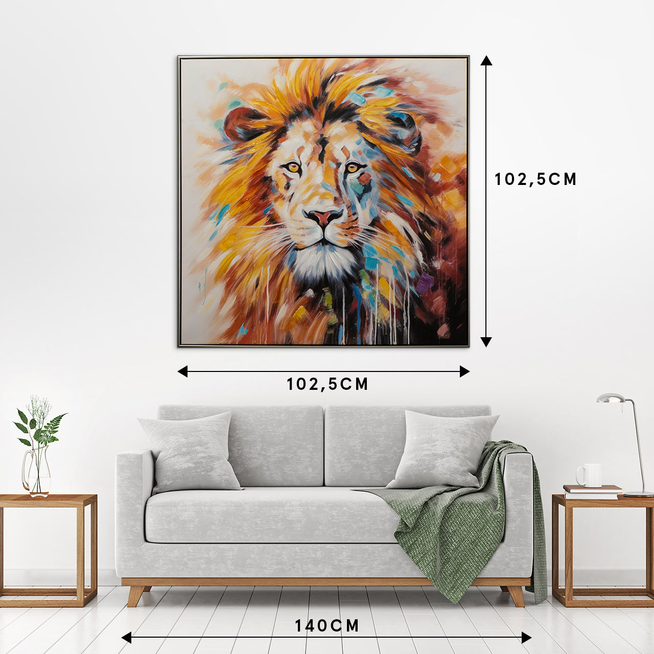 peinture Roi Lion Bleu