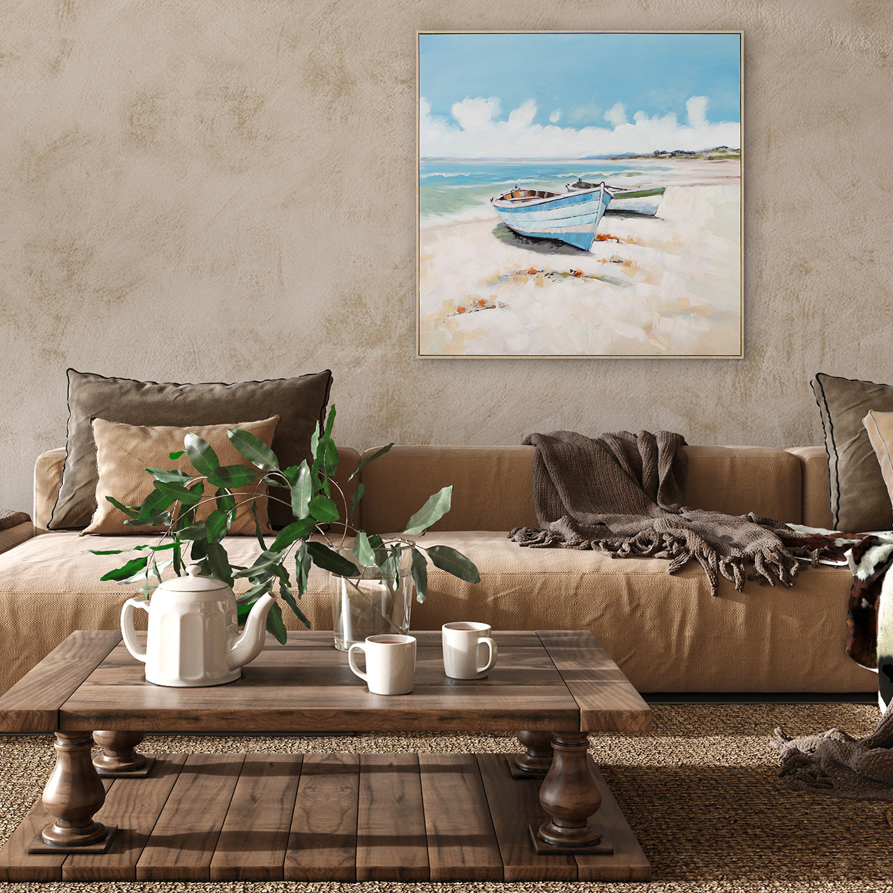 Gemälde Boote am Strand