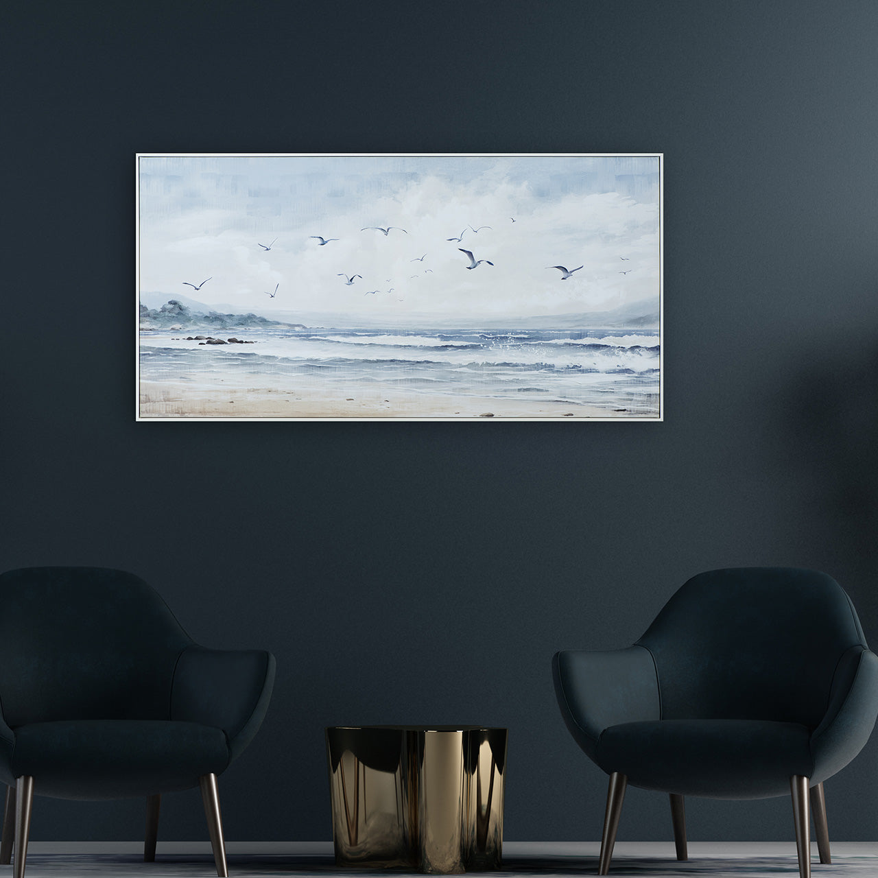 Gemälde Flug über dem Meer