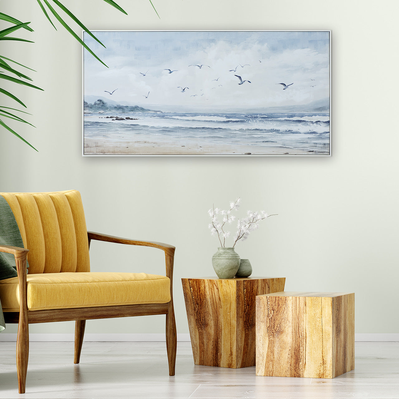 Gemälde Flug über dem Meer