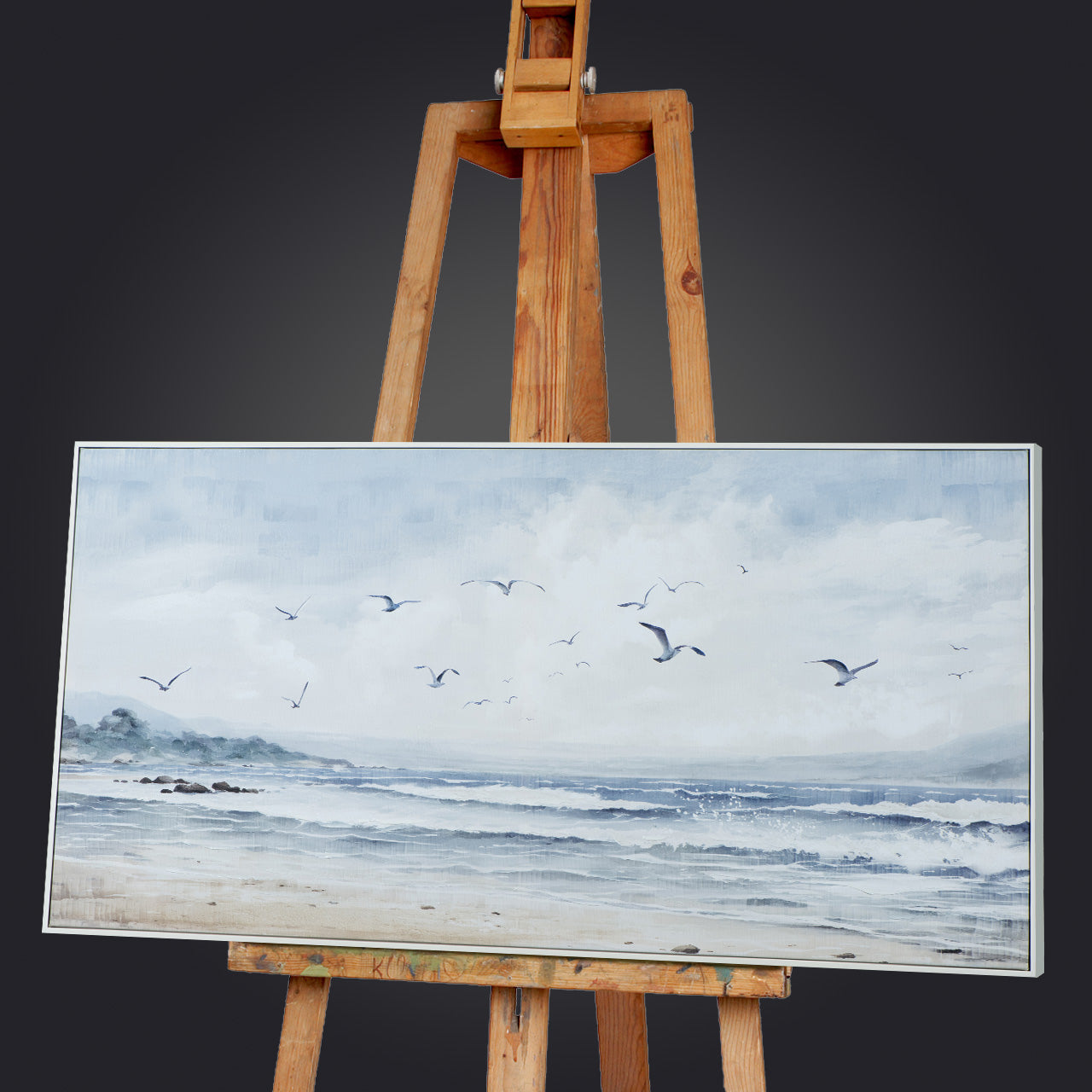 Gemälde Flug über dem Meer