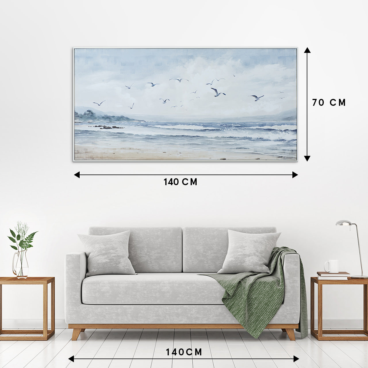 Gemälde Flug über dem Meer