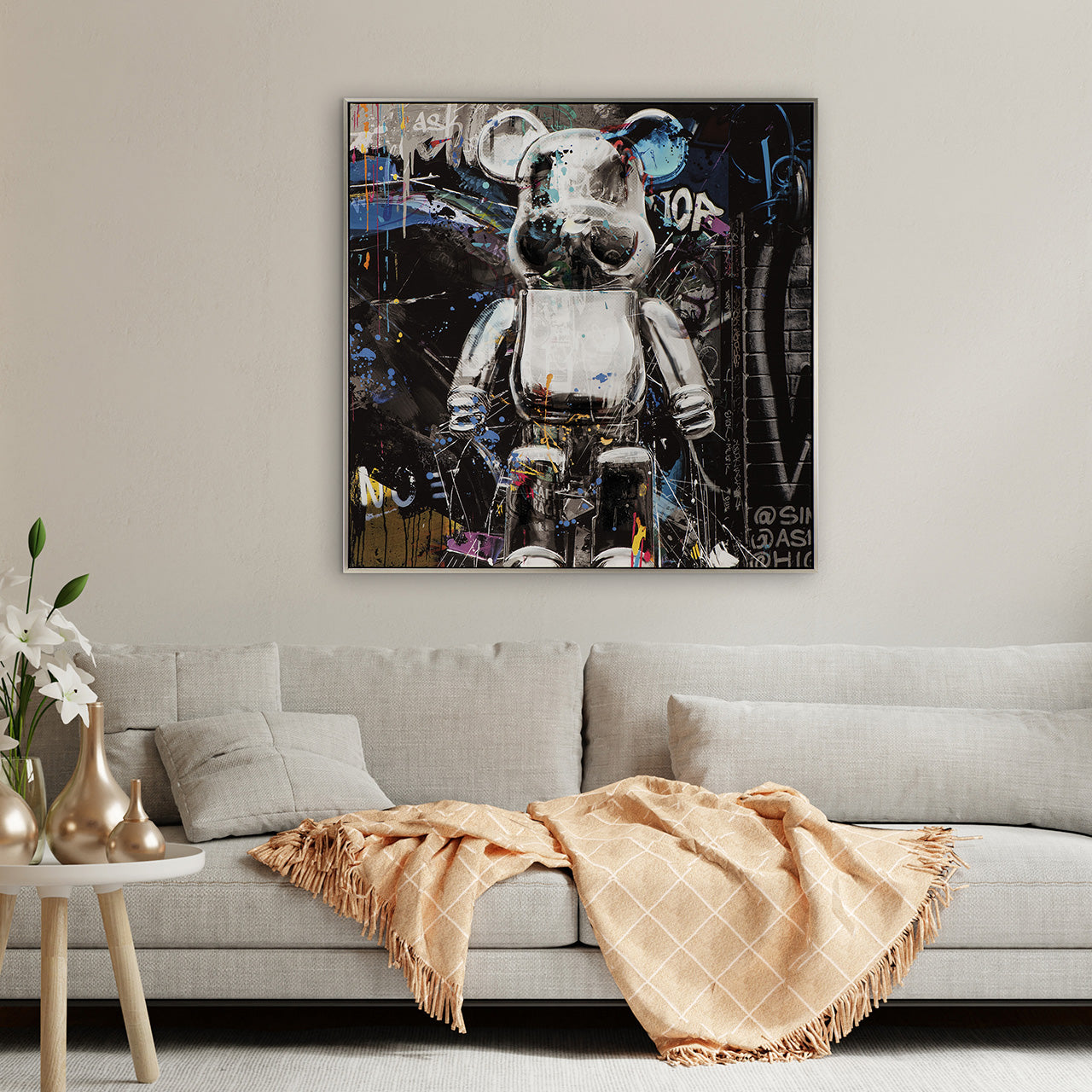 peinture C'est un ours argenté