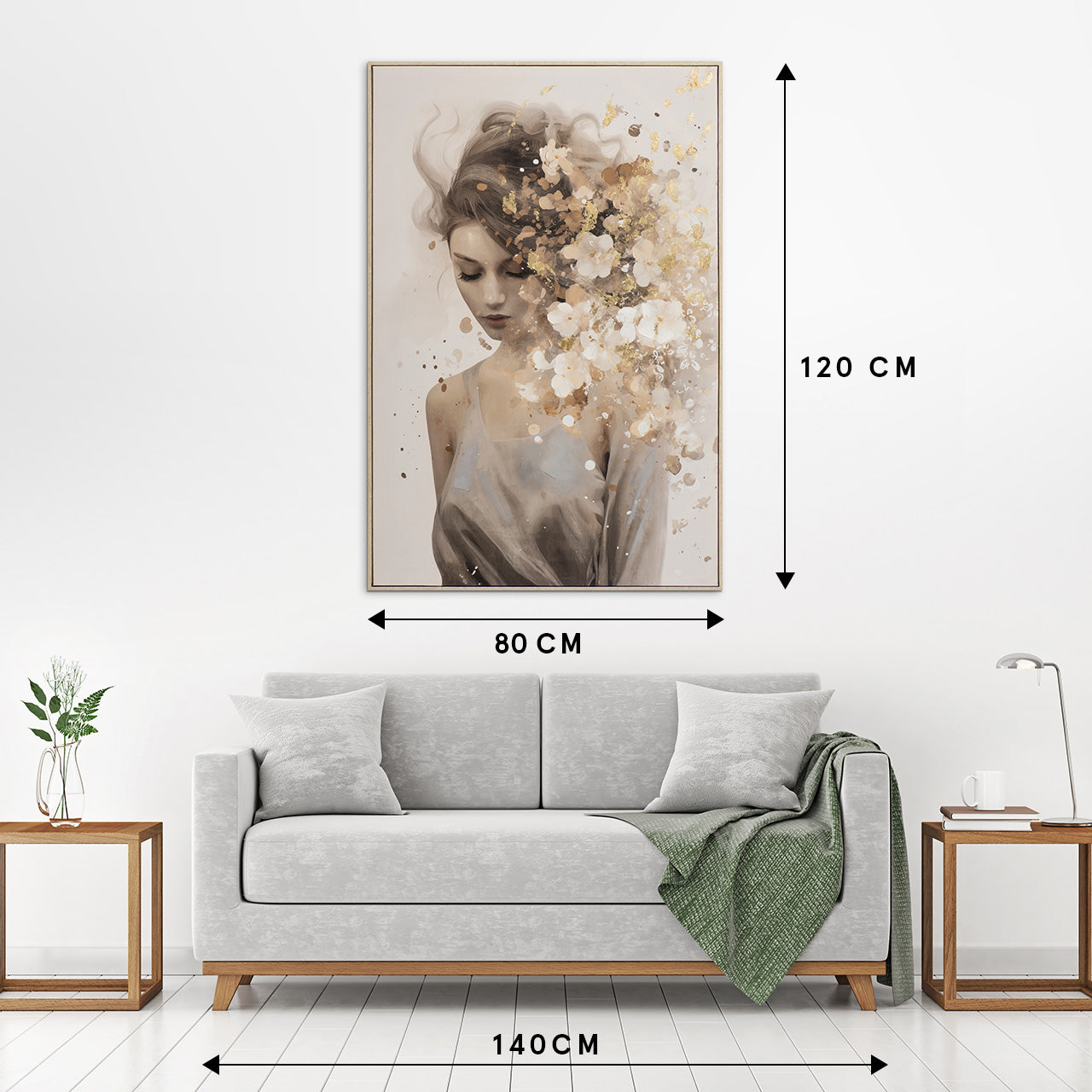 peinture Fleurs d'or dans les cheveux