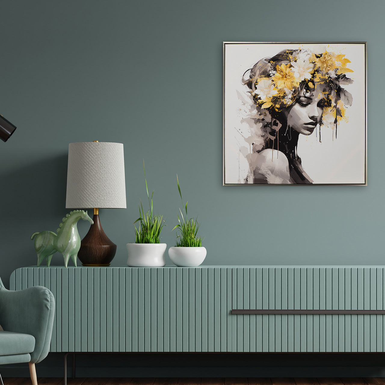 peinture Beauté de la fleur dorée