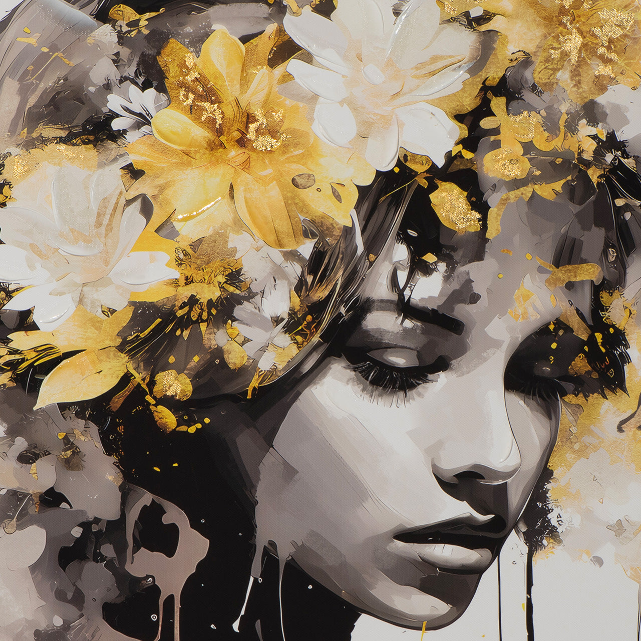 peinture Beauté de la fleur dorée