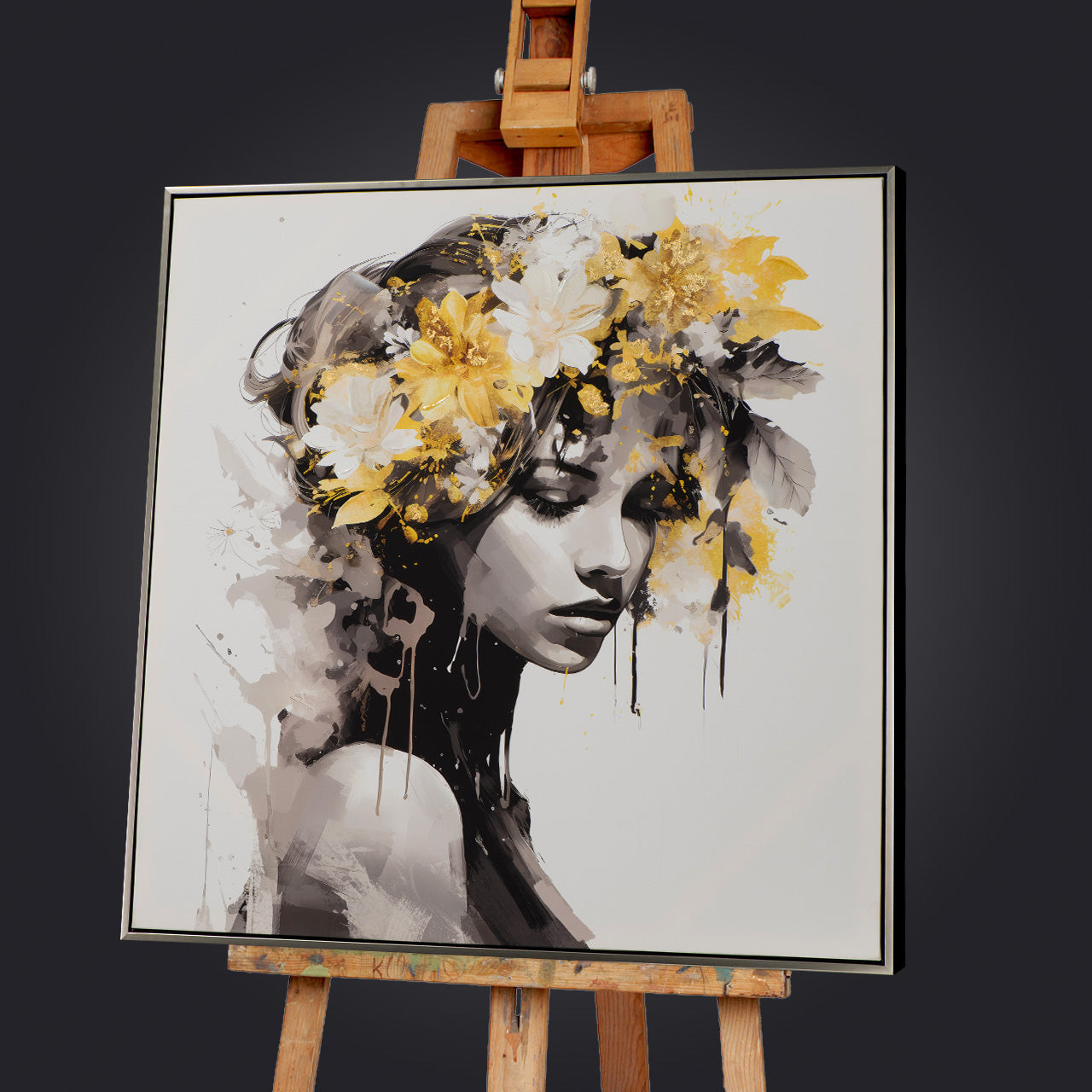 peinture Beauté de la fleur dorée