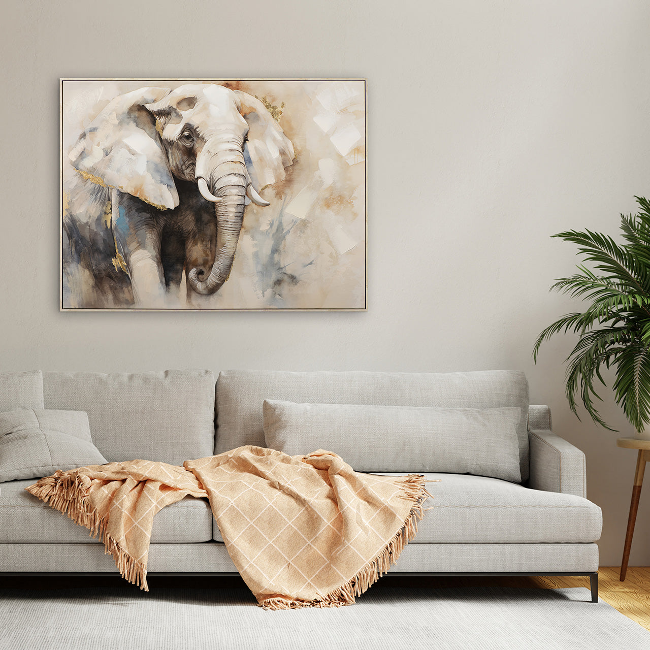 Painting Gray colored Elephant