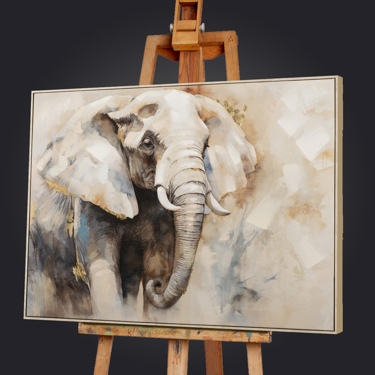 Painting Gray colored Elephant