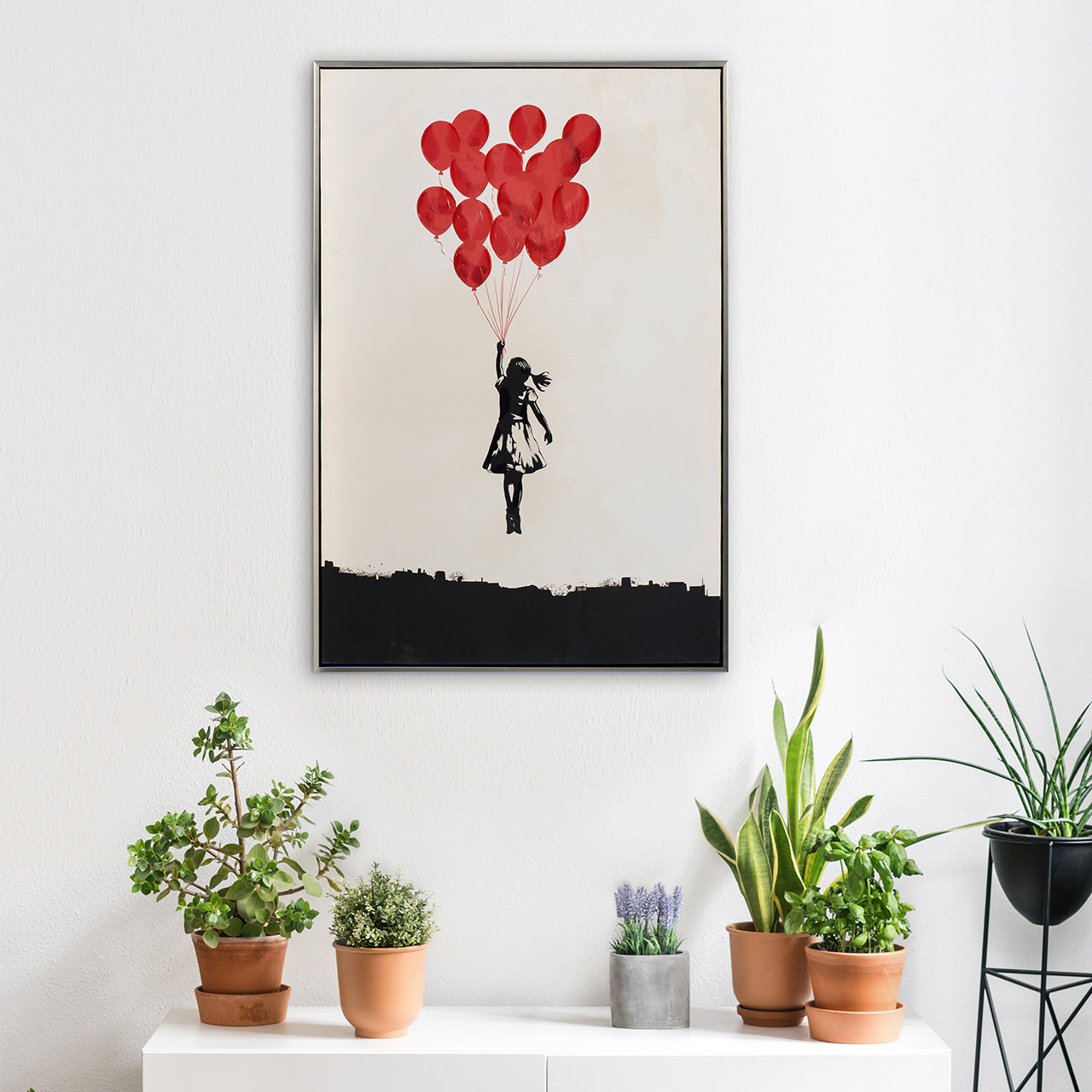 Gemälde Flying Ballon Girl