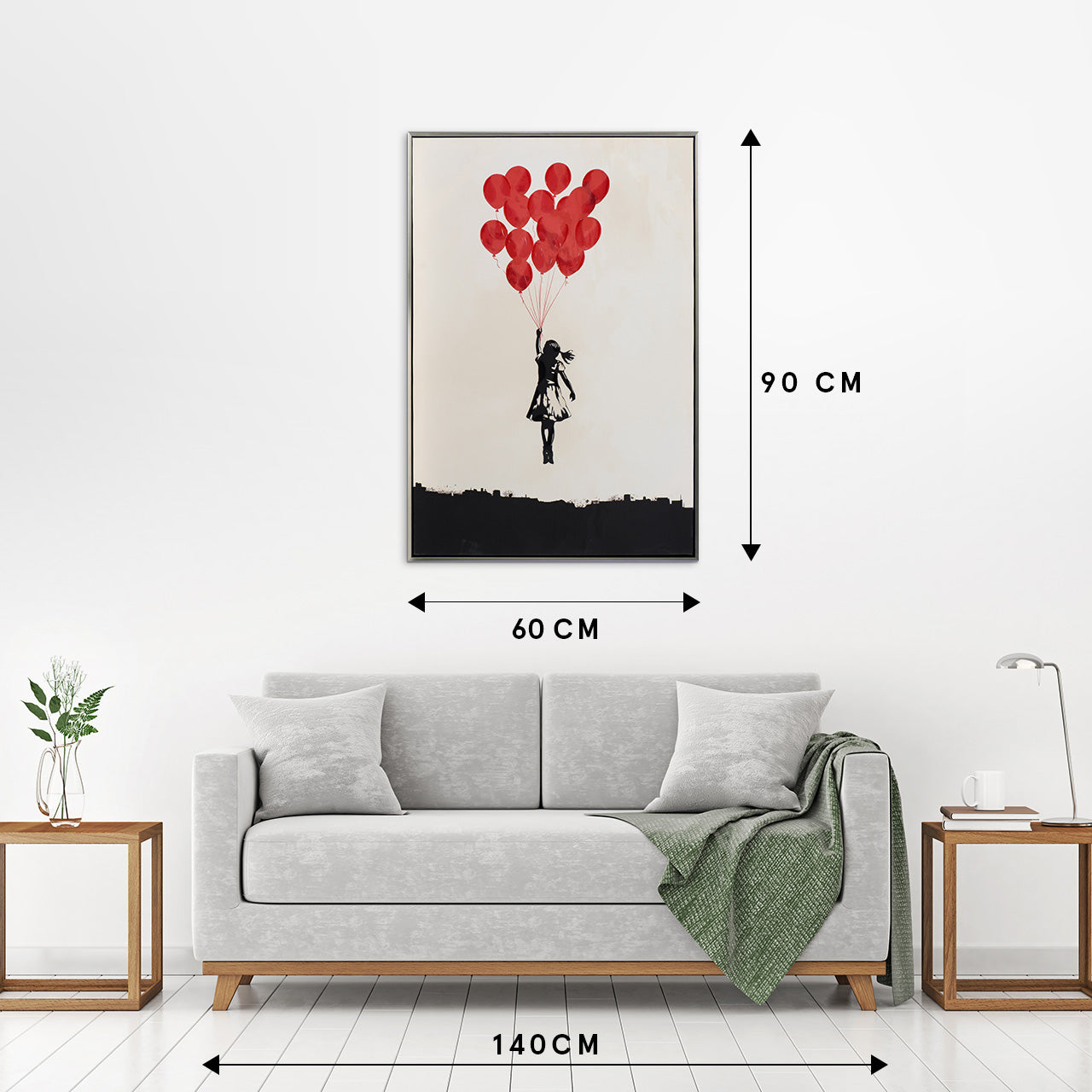 Gemälde Flying Ballon Girl