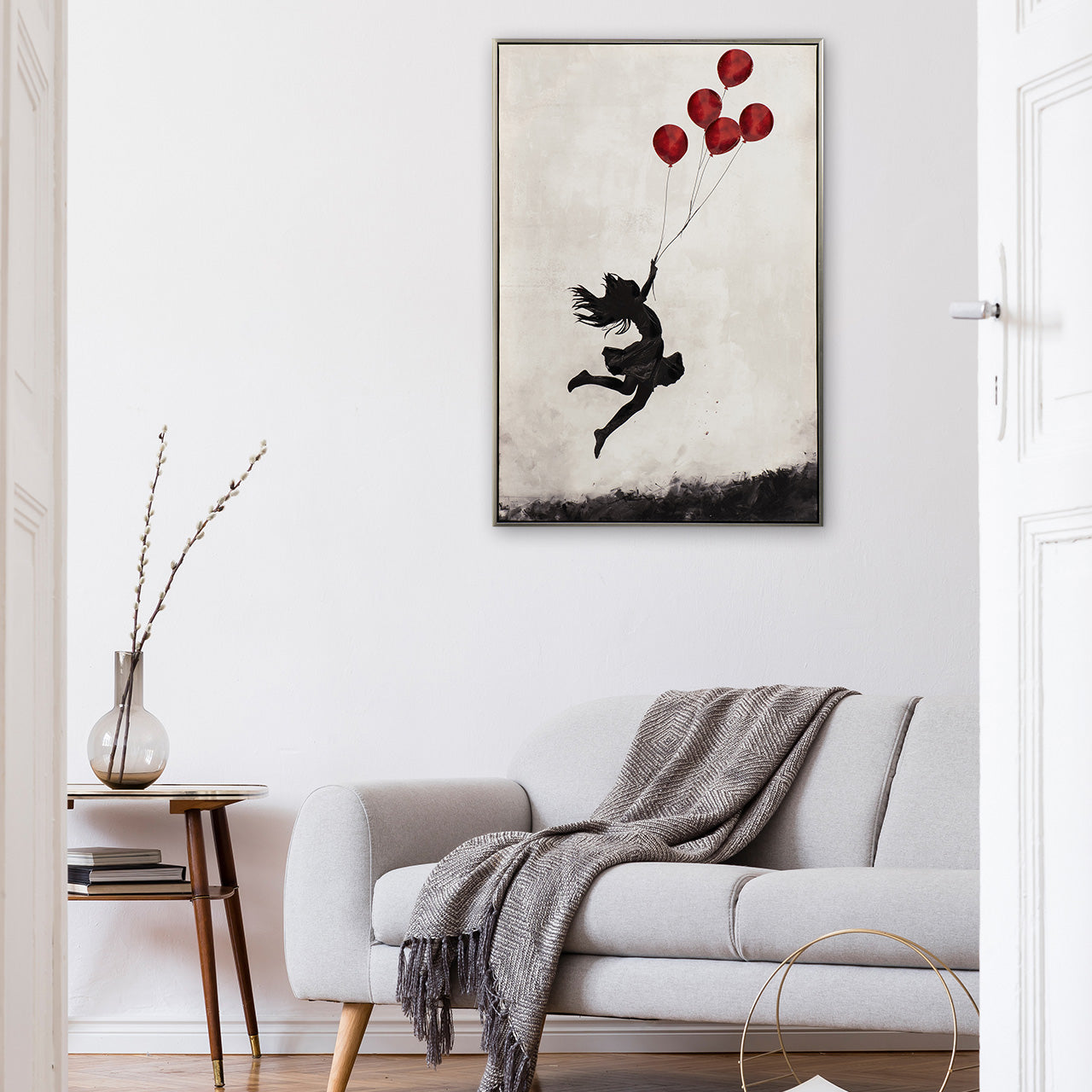 Gemälde Jumping Ballon Girl