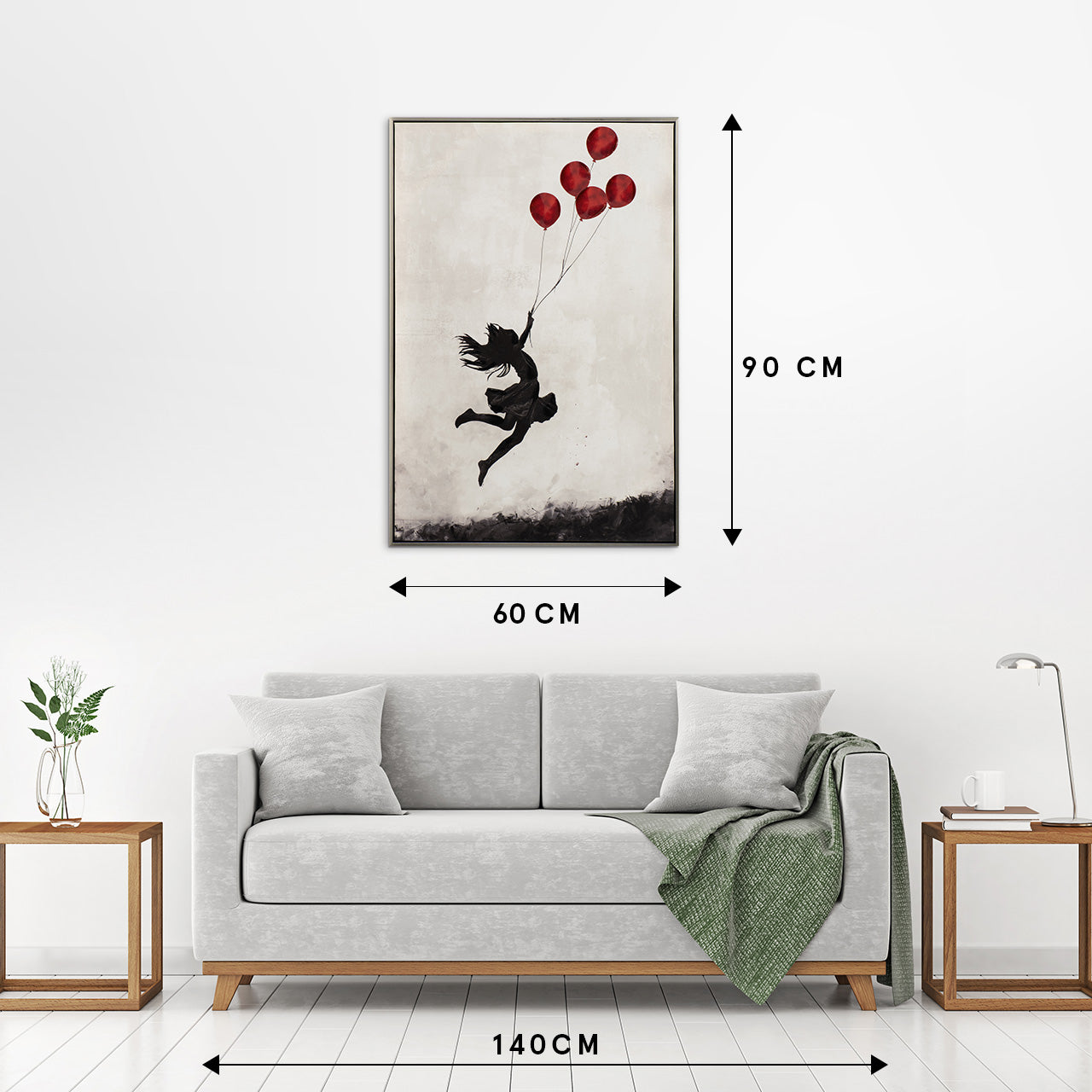 Gemälde Jumping Ballon Girl