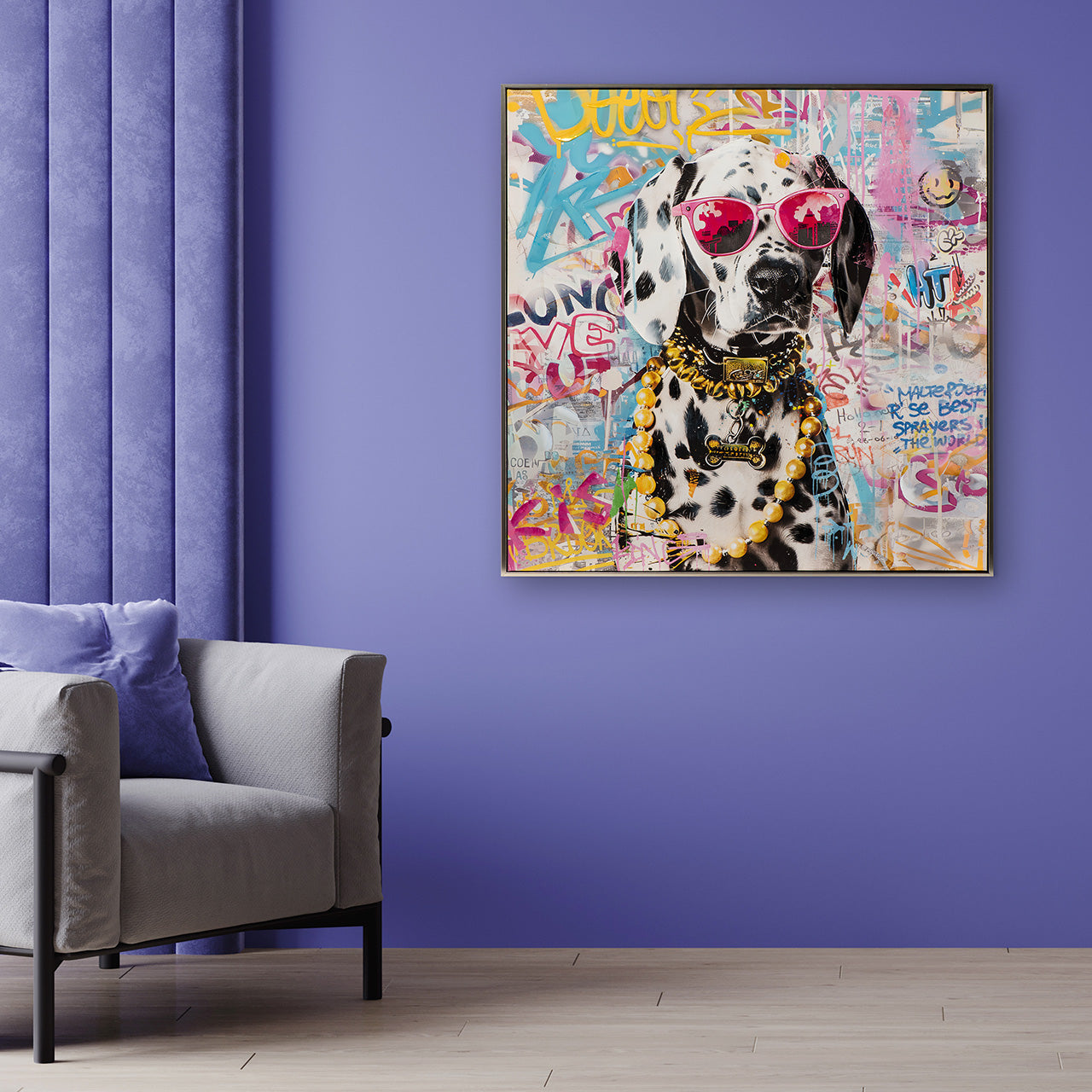 Gemälde Make Your Life Pink Dalmatian!