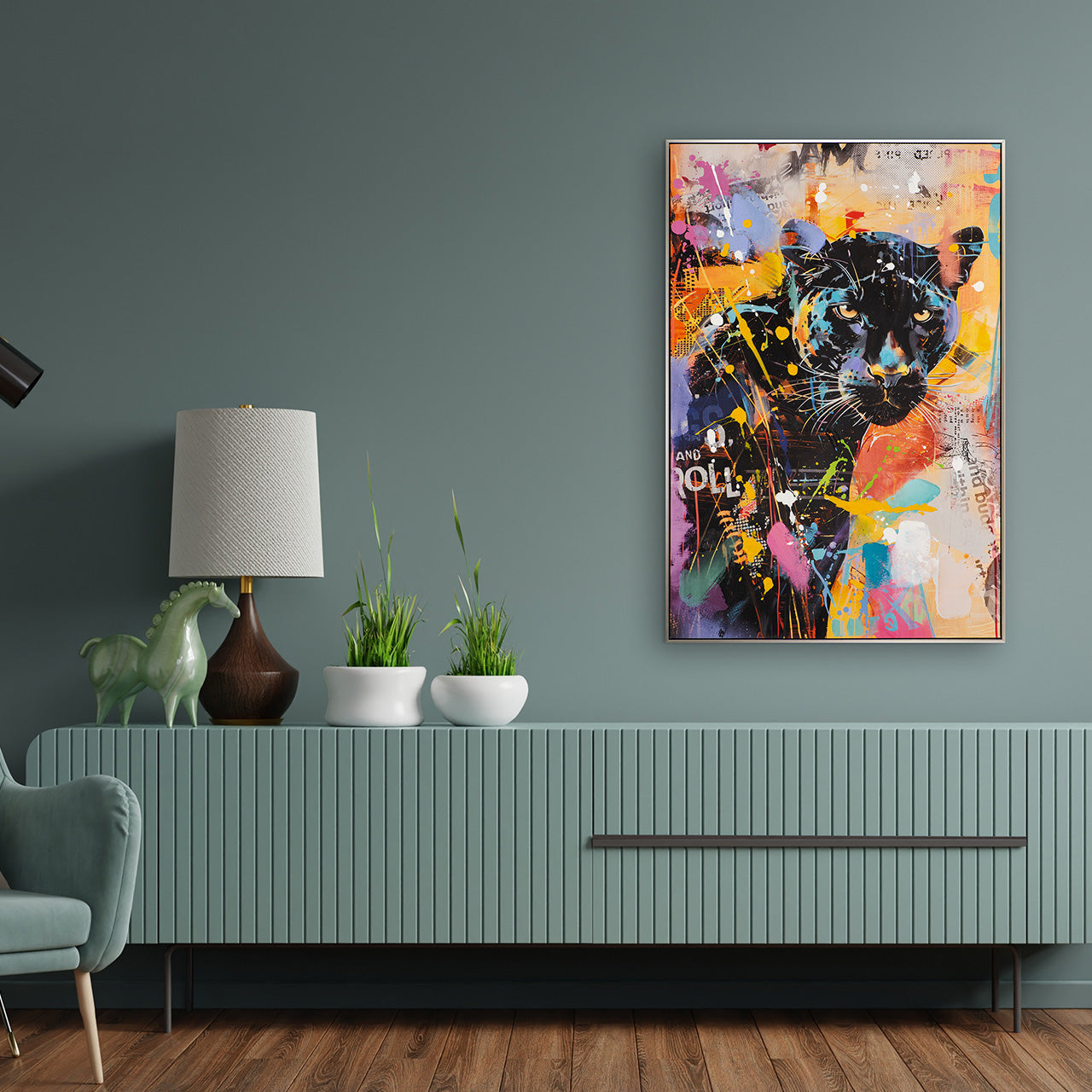 Gemälde Splashed Panther