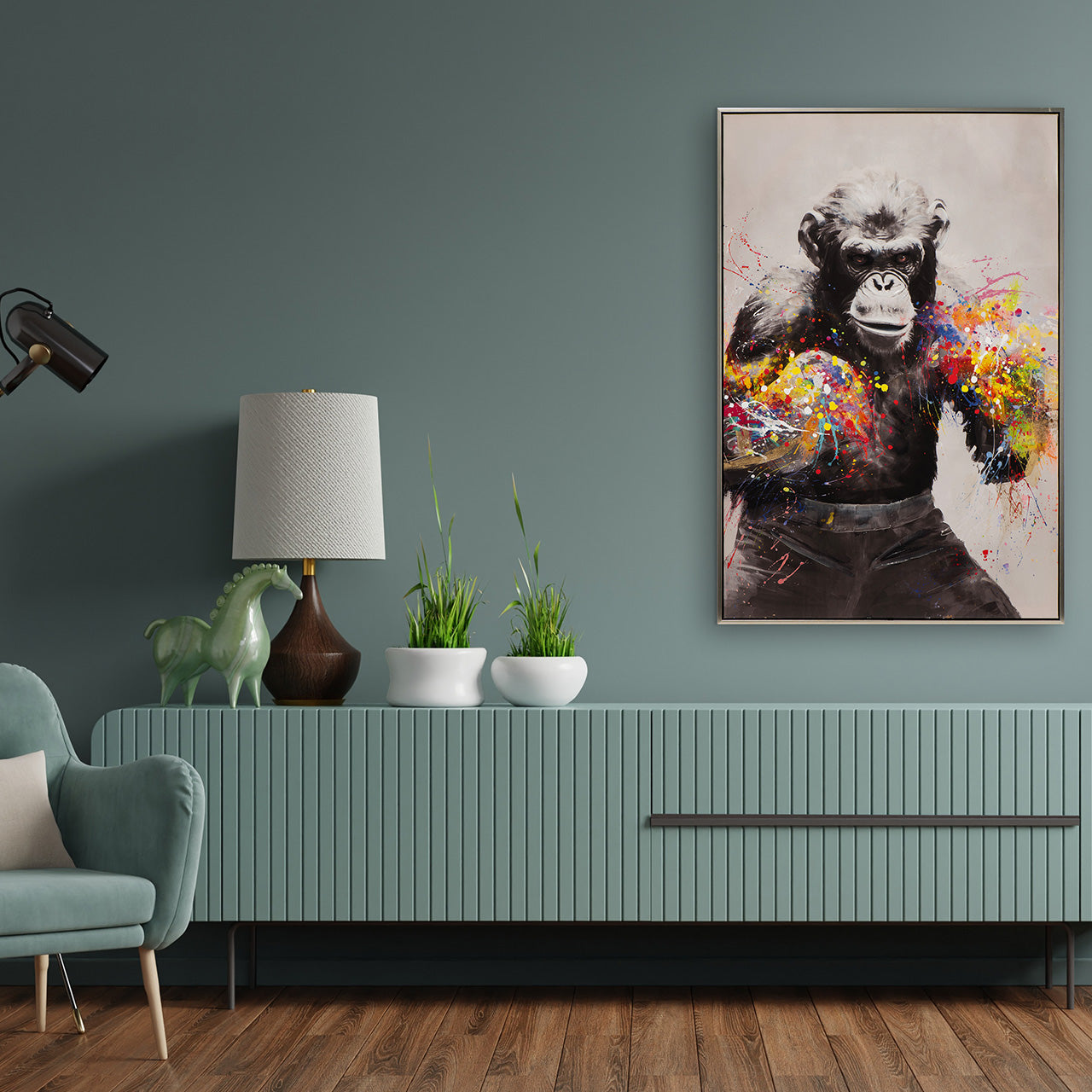 Gemälde Boxing Monkey