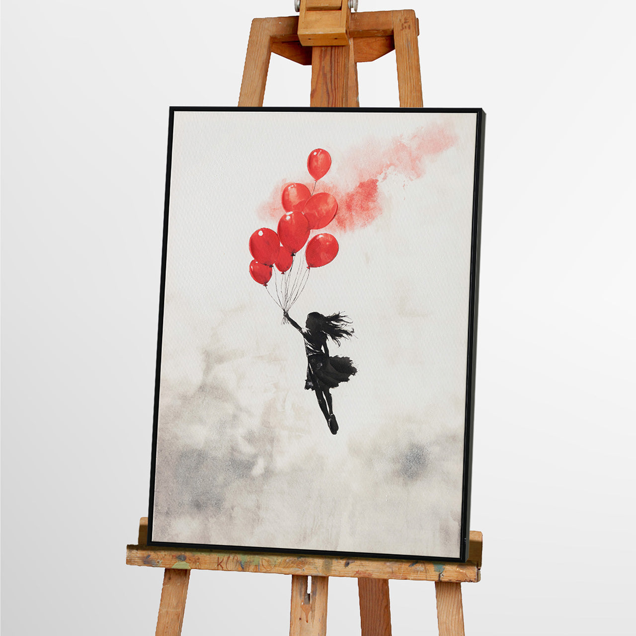 Gemälde Balloon Girl in the Sky