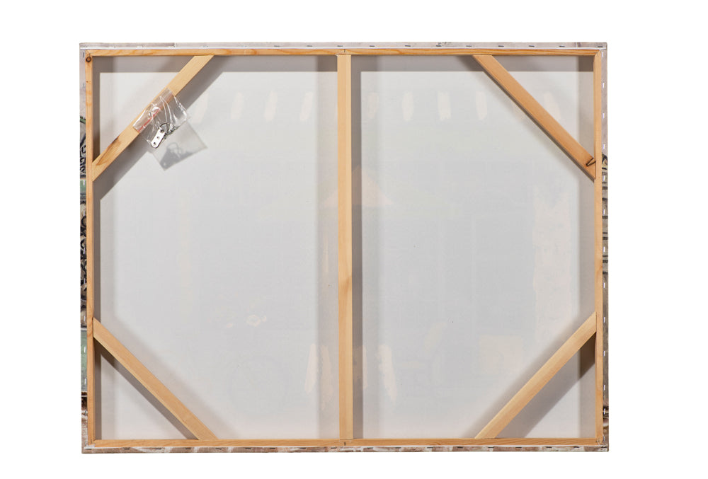 Peinture d'un café français en bleu