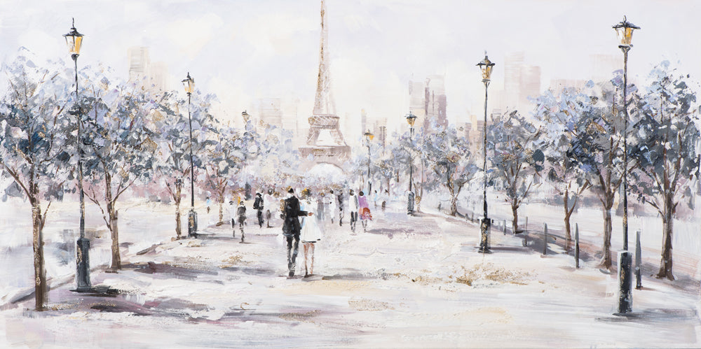 Gemälde Spaziergang zum Eiffelturm