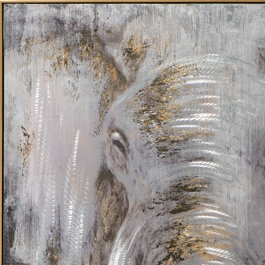 Gemälde Elefant in silber