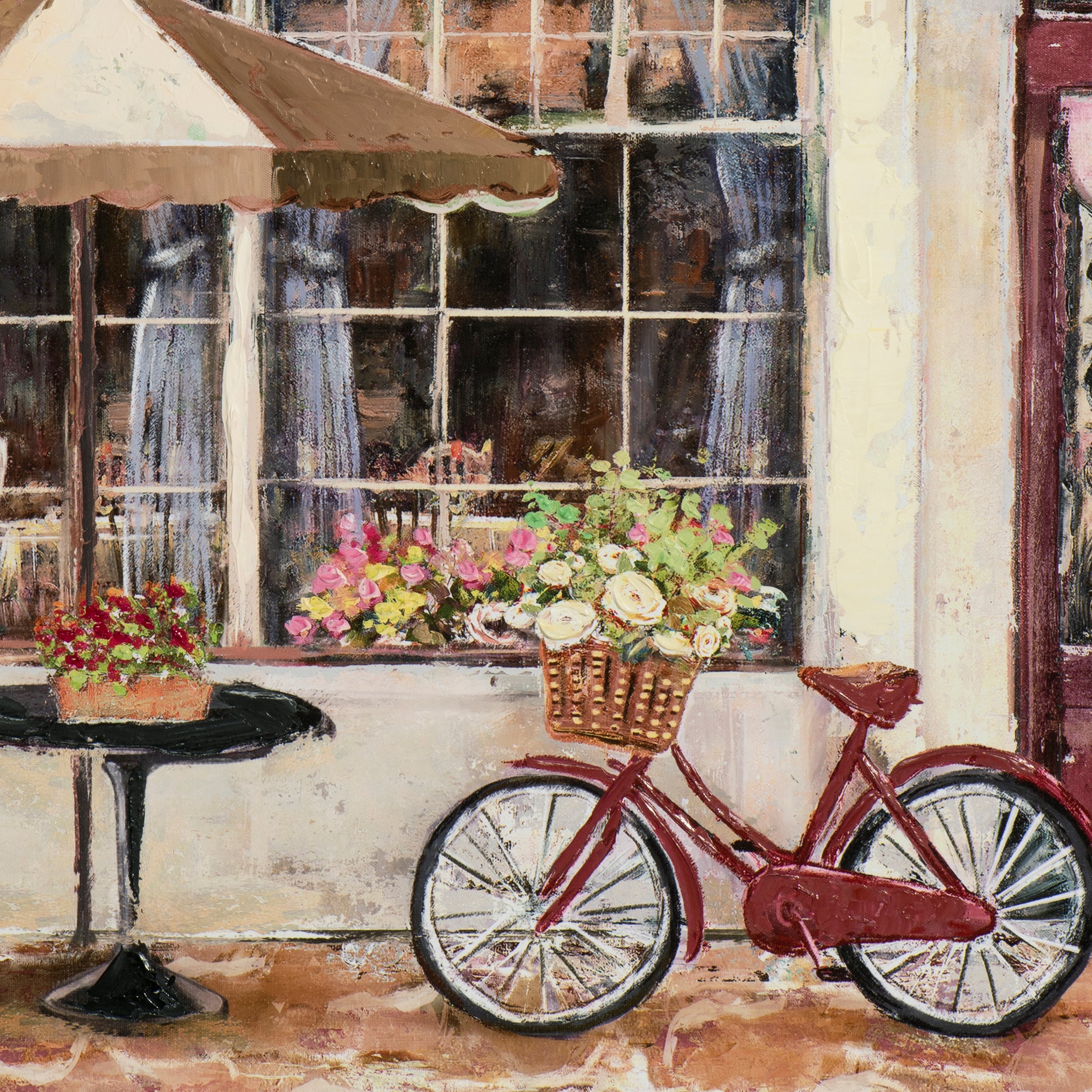 Gemälde Straßencafé in rot