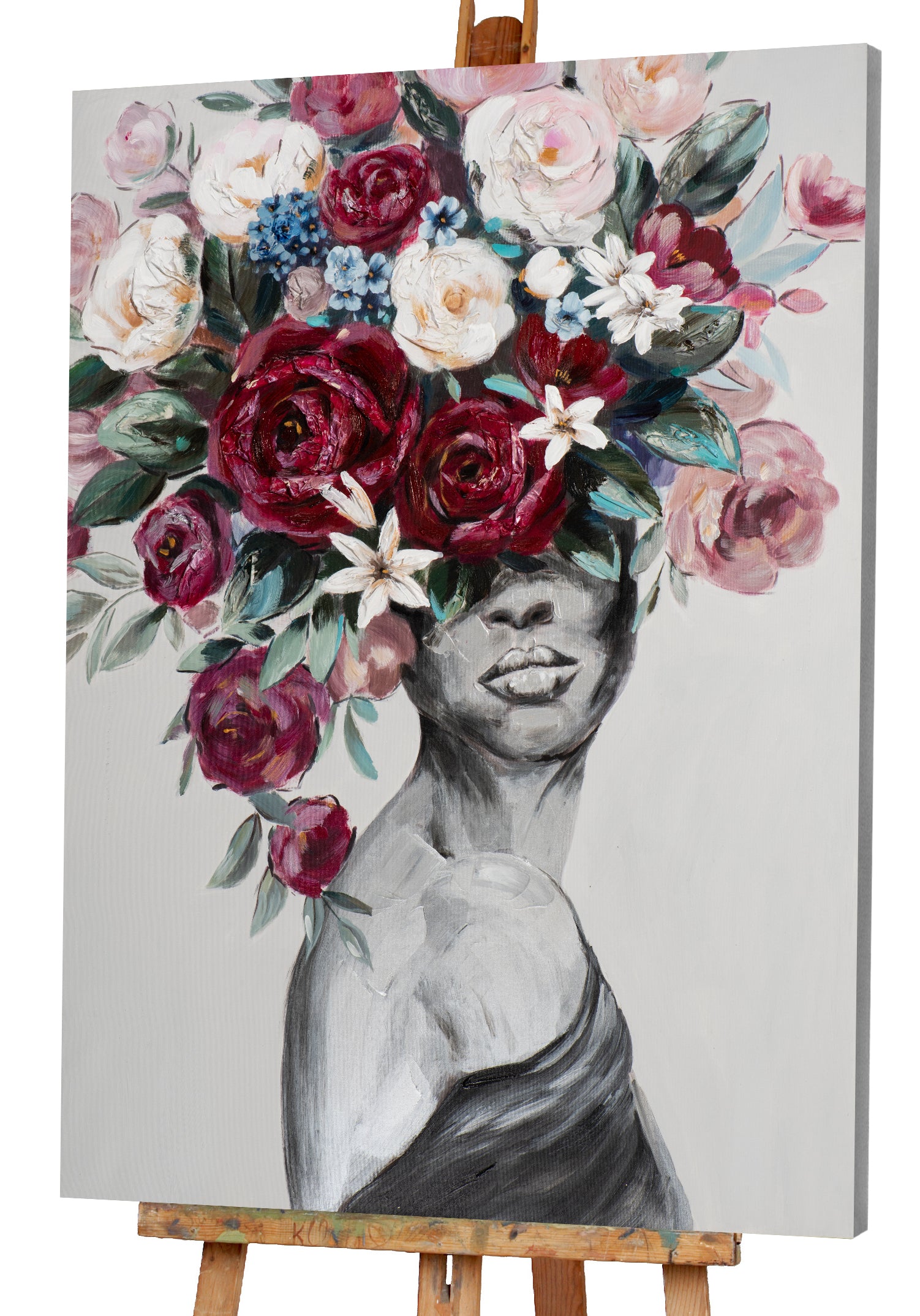 beauty with floral decorations