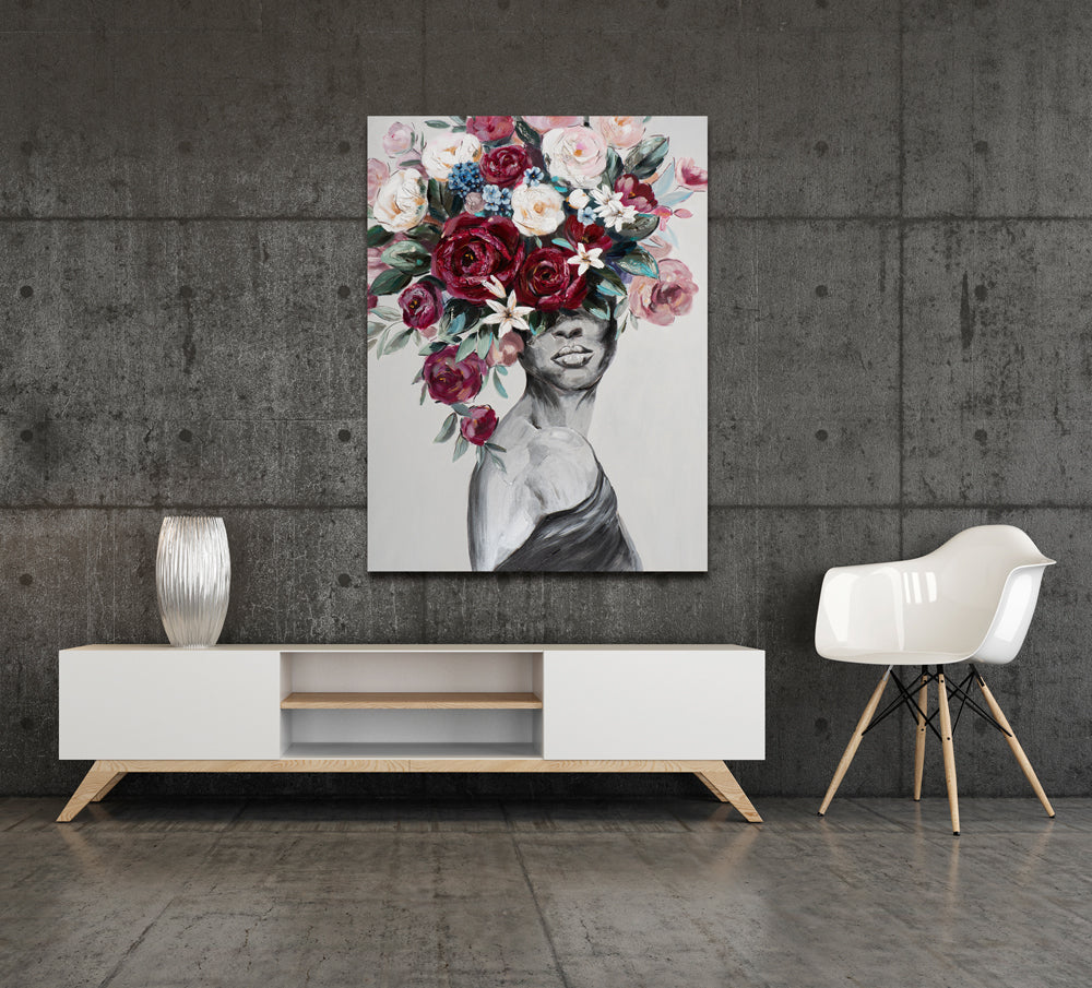 beauty with floral decorations