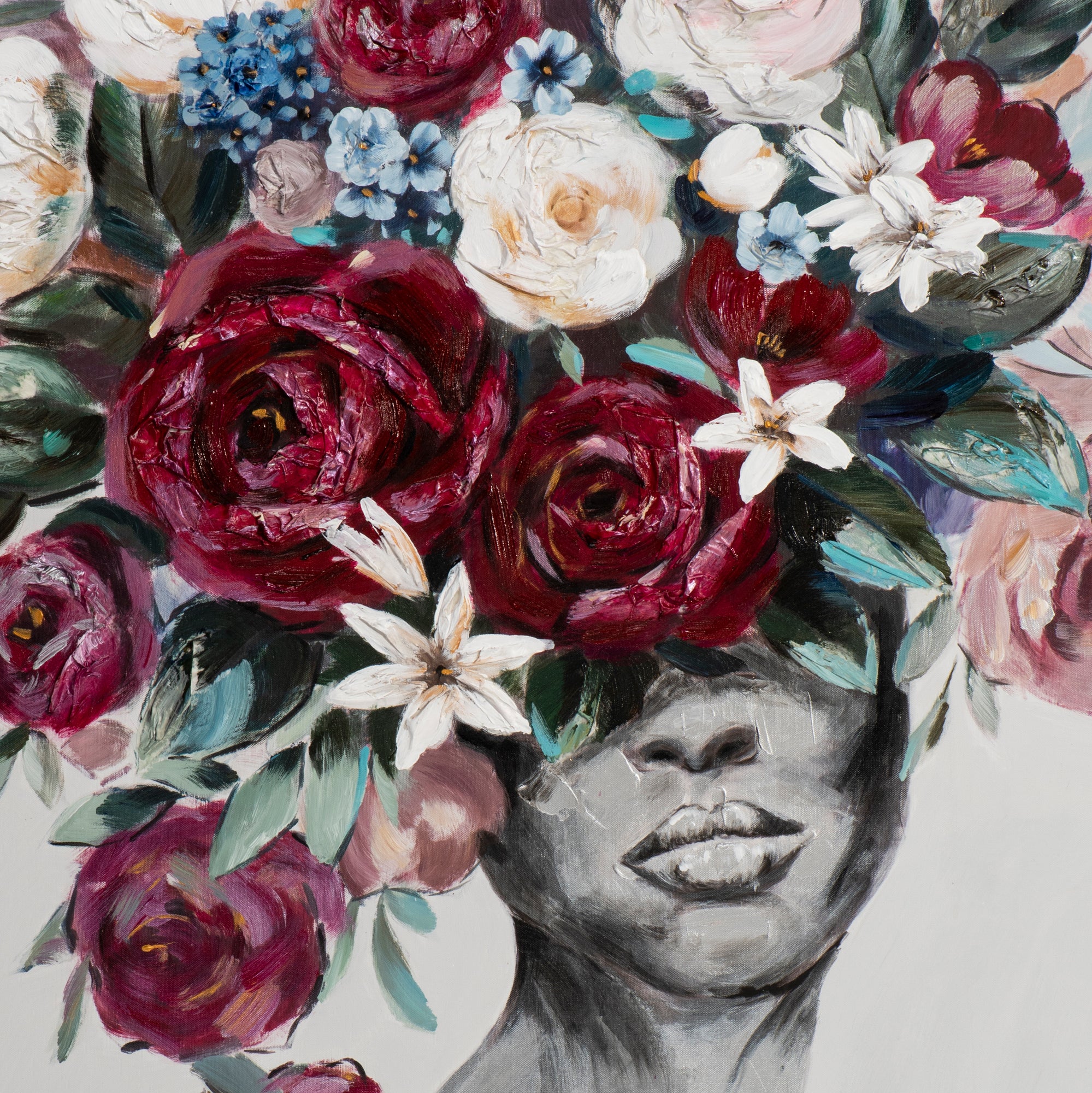 beauty with floral decorations