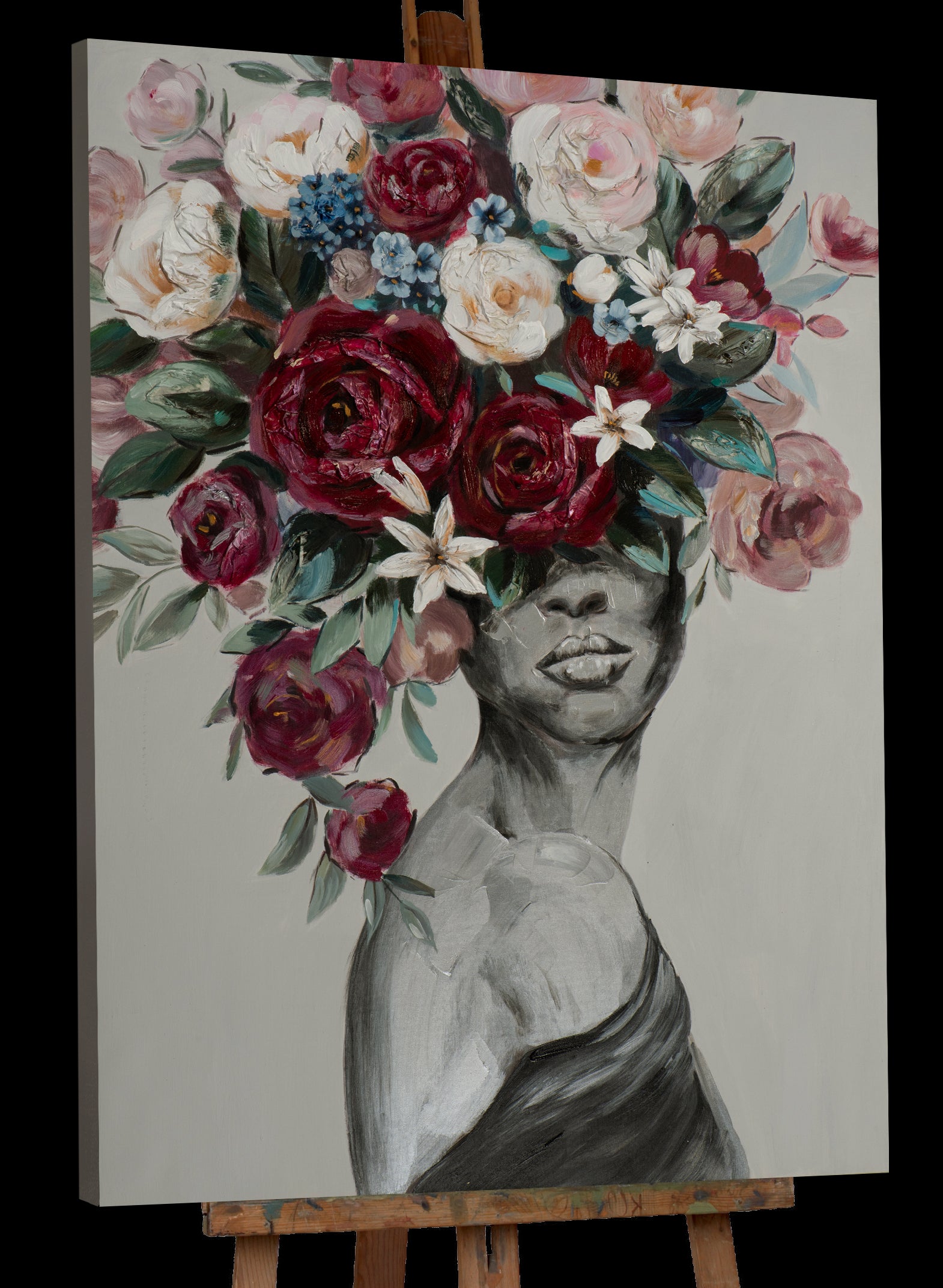 beauty with floral decorations