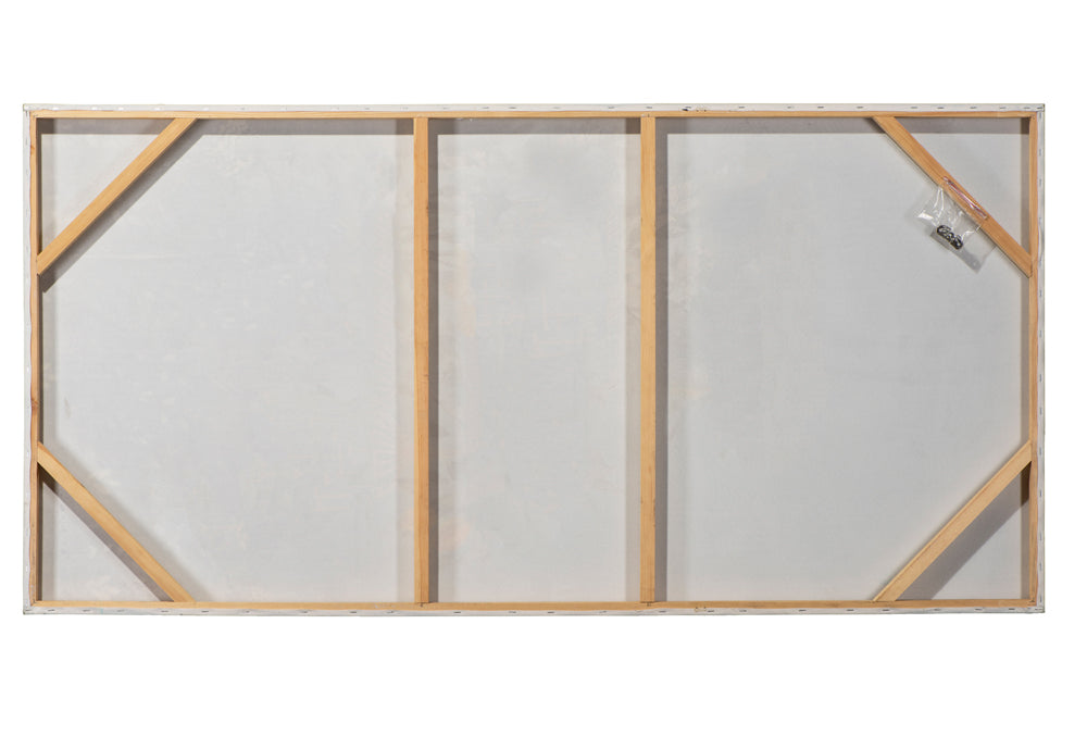 Peinture abstraite en paillettes bleues et dorées