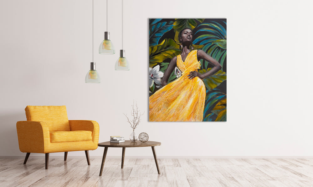 La beauté en robe jaune