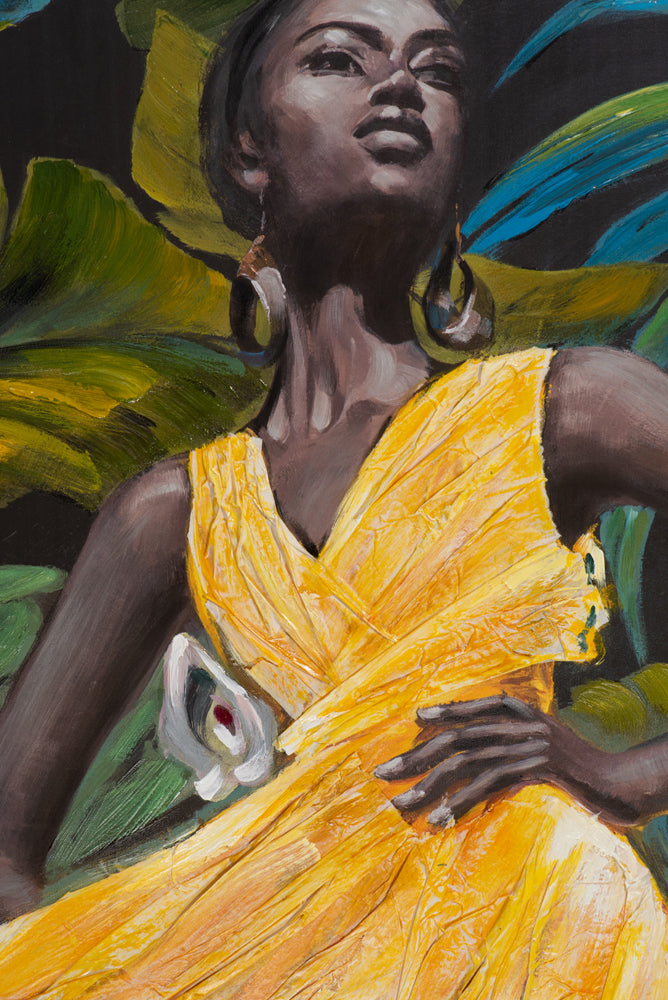 La beauté en robe jaune