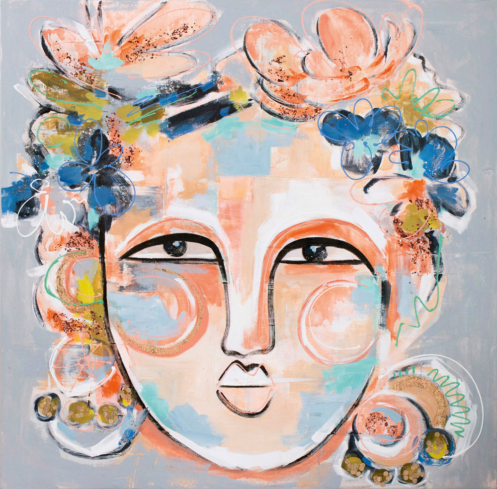 flower girl with a skeptical look