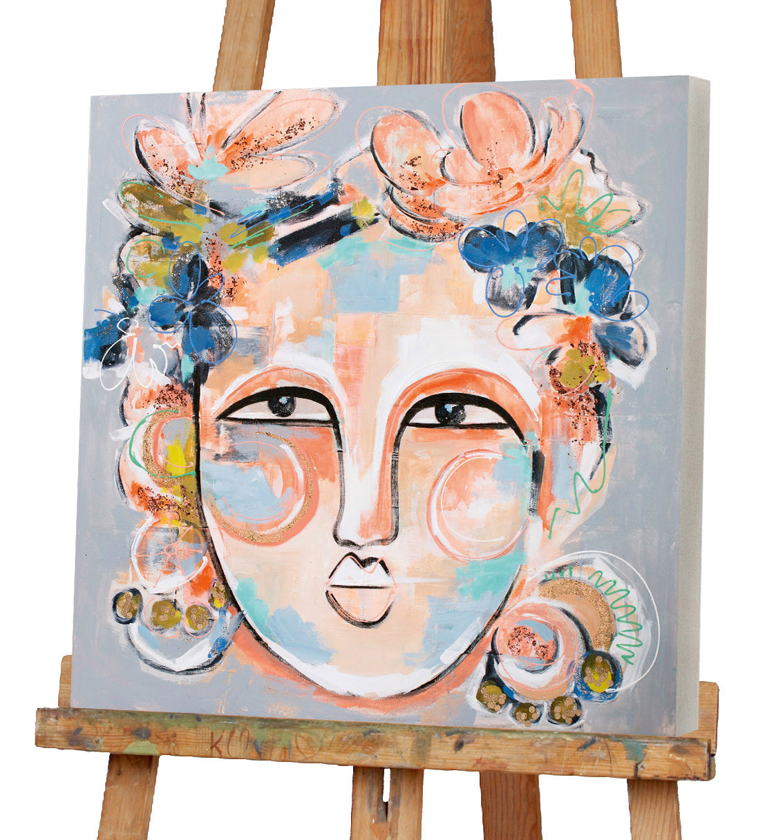 flower girl with a skeptical look