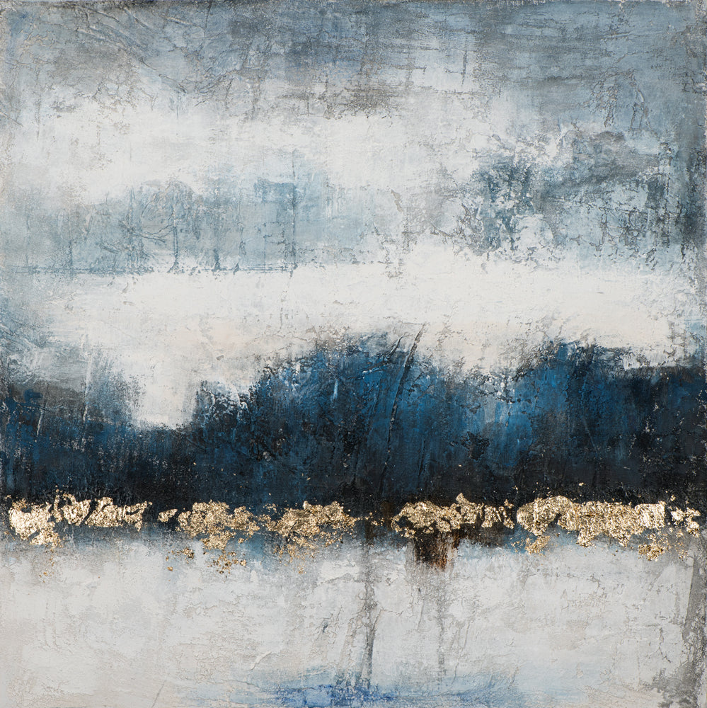 Composition de couleurs de peinture en bleu foncé et or