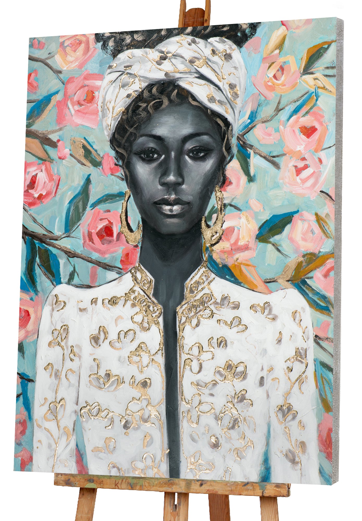 Beauty surrounded by flowers