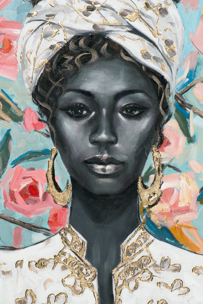 Beauty surrounded by flowers