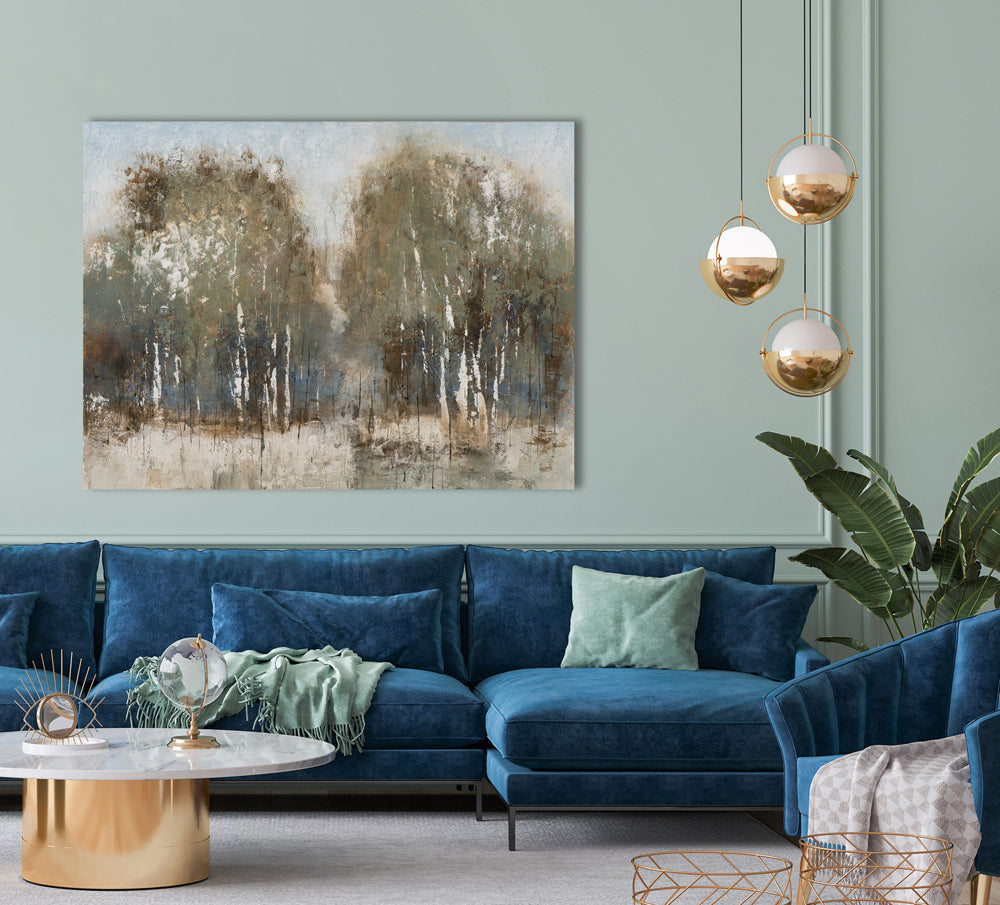Painting Abstract Birch Forest