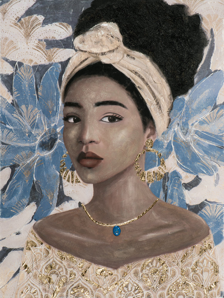 Graceful beauty with gold necklace